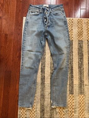 Agolde Light Blue High-Rise Button-Fly Jeans